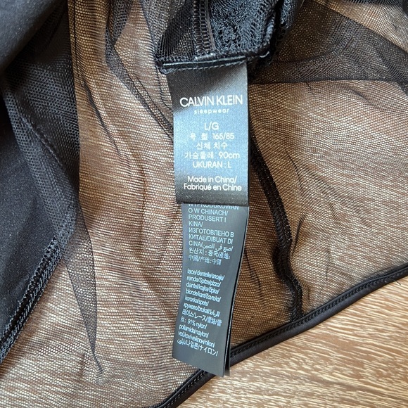 Calvin Klein Womens CK Black Sheer Mesh Bodysuit - Picture 7 of 8